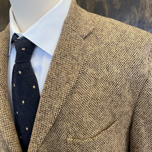 Polo by Ralph Lauren Vintage Hopsack Virgin Wool Jacket in Brown Size 46 R Italy - Picture 2 of 8